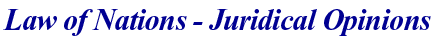 Law of Nations - Juridical Opinions